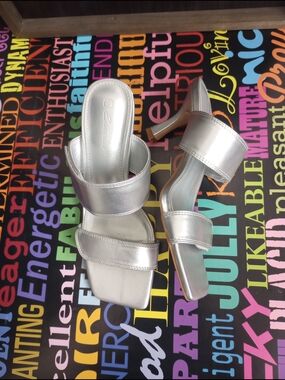 Silver Women’s Slide Sandals
